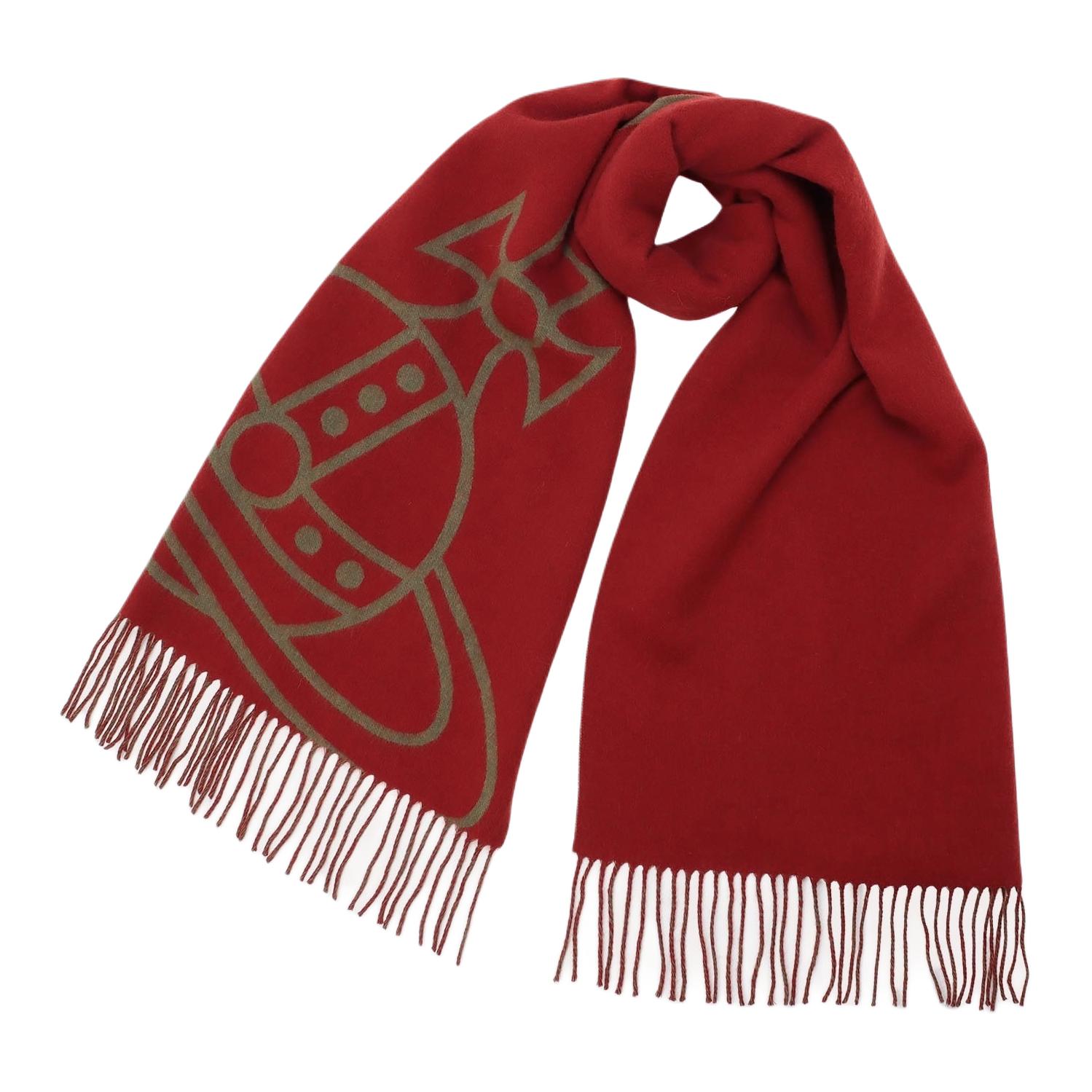 Purchase (W) Vivienne Westwood Syal Wol Bordir Logo Warna Khaki 24-041-50104 55-00