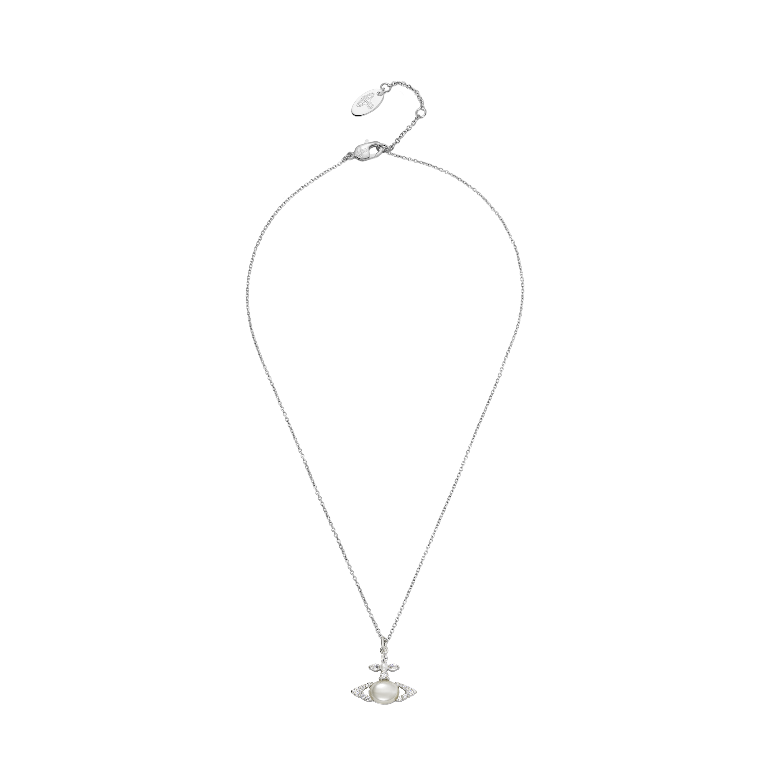 (Women) Vivienne Westwood Ada Cross Crystal Pearl Necklace Silver  Accessory 630203BQ02P373P373 圖 4