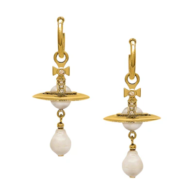 (Women) Vivienne Westwood Aleksa Saturn Imitation Pearl Pendant Gold Earrings Women. 6203007202R496R496