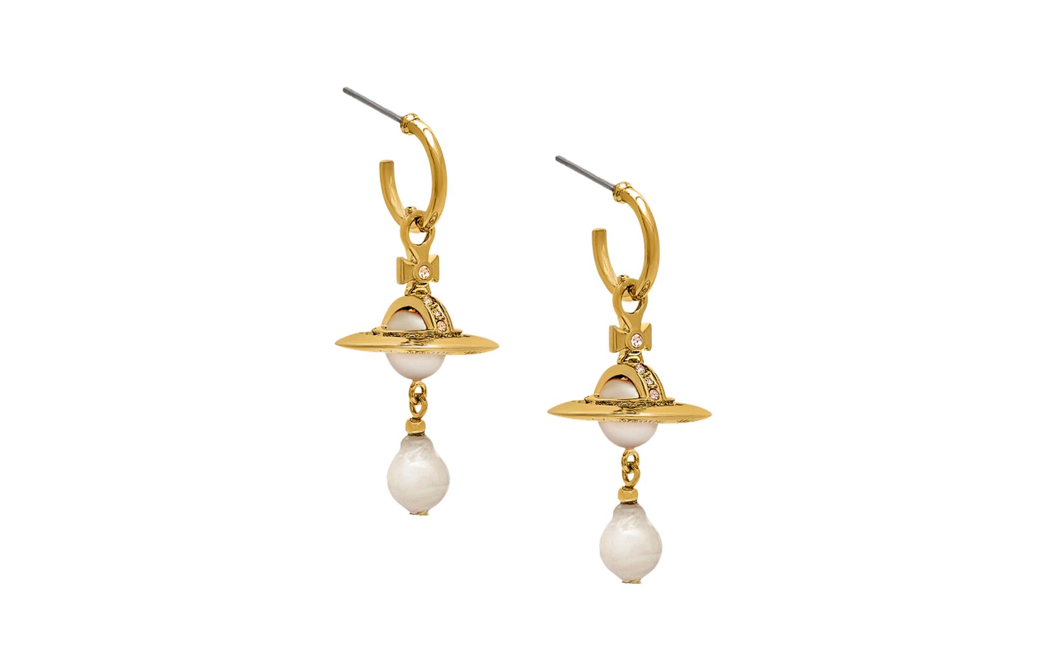 (Women) Vivienne Westwood Aleksa Saturn Imitation Pearl Pendant Gold Earrings Women. 6203007202R496R496 圖 3