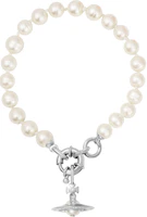 (Women) Vivienne Westwood ALEKSA Saturn Pearl Brass Bracelet Silver for Women. 6103006Q02P226P226 (Women) Vivienne Westwood ALEKSA Saturn Pearl Brass Bracelet Silver for Women. 6103006Q02P226P226