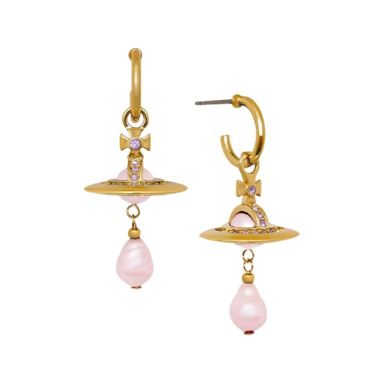 (Women) Vivienne Westwood Aleksa Saturn Pearl Drop Earrings Pink  Jewelry. 6203007202R733 圖 2