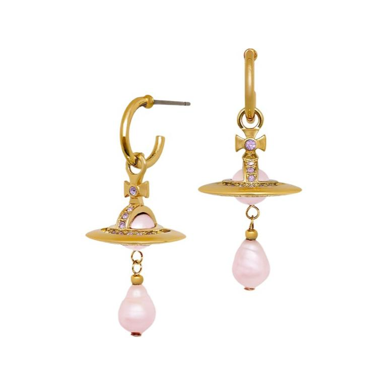 (Women) Vivienne Westwood Aleksa Saturn Pearl Drop Earrings Pink  Jewelry. 6203007202R733 圖 3