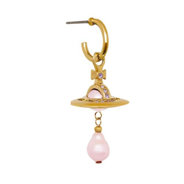 (Women) Vivienne Westwood Aleksa Saturn Pearl Drop Earrings Pink  Jewelry. 6203007202R733 圖 4