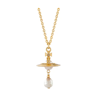 (Women) Vivienne Westwood Aleksa Saturn Pearl Pendant Brass Necklace for Women. 63020393-02R496-CN