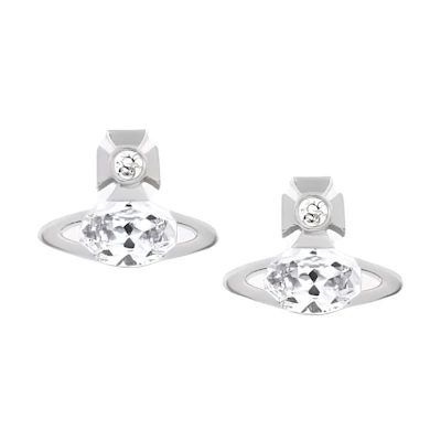 (Women) Vivienne Westwood Allie Saturn Design Brass Stud Earrings Women Silver. 6201034P02P102