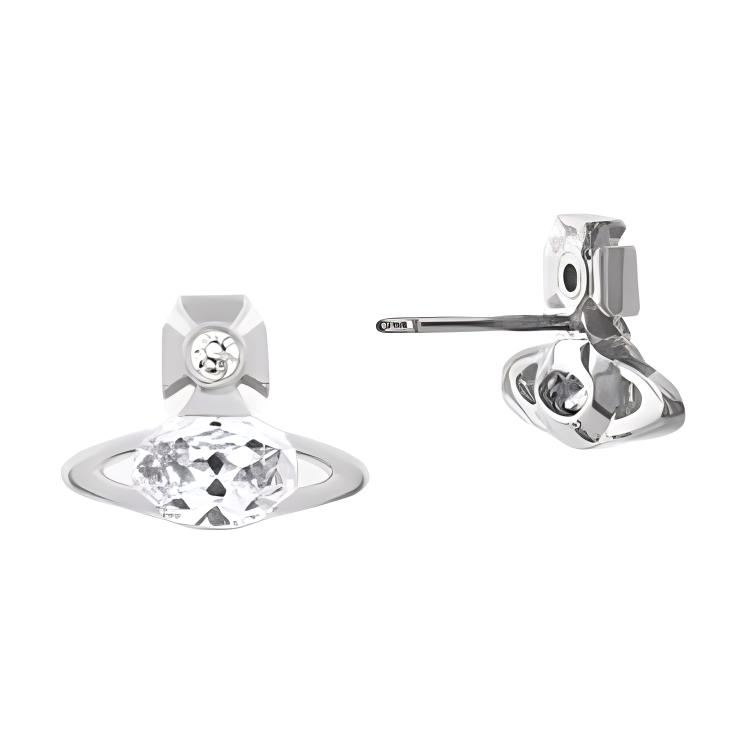 (Women) Vivienne Westwood Allie Saturn Design Brass Stud Earrings Women Silver. 6201034P02P102 圖 3