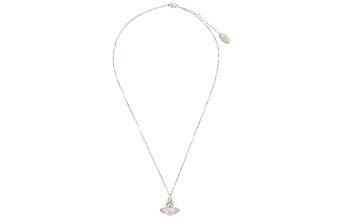 (Women) Vivienne Westwood Ariella Heart Saturn Pendant Necklace  Pink Diamond/Silver 6302038Y02P459CN 圖 3