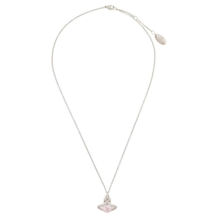 (Women) Vivienne Westwood Ariella Heart Saturn Pendant Necklace  Pink Diamond/Silver 6302038Y02P459CN 圖 4