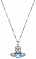 (Women) Vivienne Westwood Ariella Saturn Necklace Ocean Heart Blue Gem Silver/Blue 6302038Y-02P649 (Women) Vivienne Westwood Ariella Saturn Necklace Ocean Heart Blue Gem Silver/Blue 6302038Y-02P649