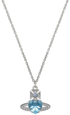 (Women) Vivienne Westwood Ariella Saturn Necklace Ocean Heart Blue Gem Silver/Blue 6302038Y-02P649 Buy (Women) Vivienne Westwood Ariella Saturn Necklace Ocean Heart Blue Gem Silver/Blue 6302038Y-02P649