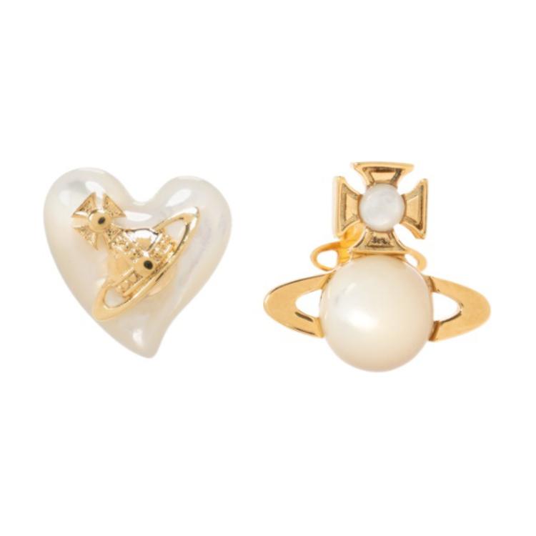 (Women) Vivienne Westwood Asymmetric Heart Design Brass Earrings Gold  Jewelry 6201034302R273IM 圖 2