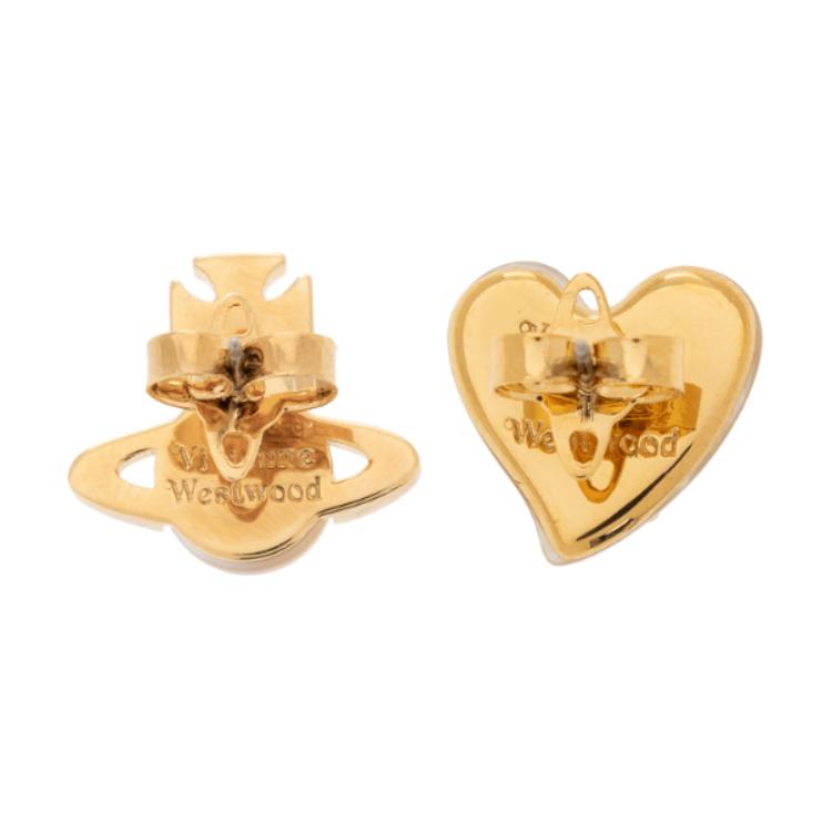 (Women) Vivienne Westwood Asymmetric Heart Design Brass Earrings Gold  Jewelry 6201034302R273IM 圖 3
