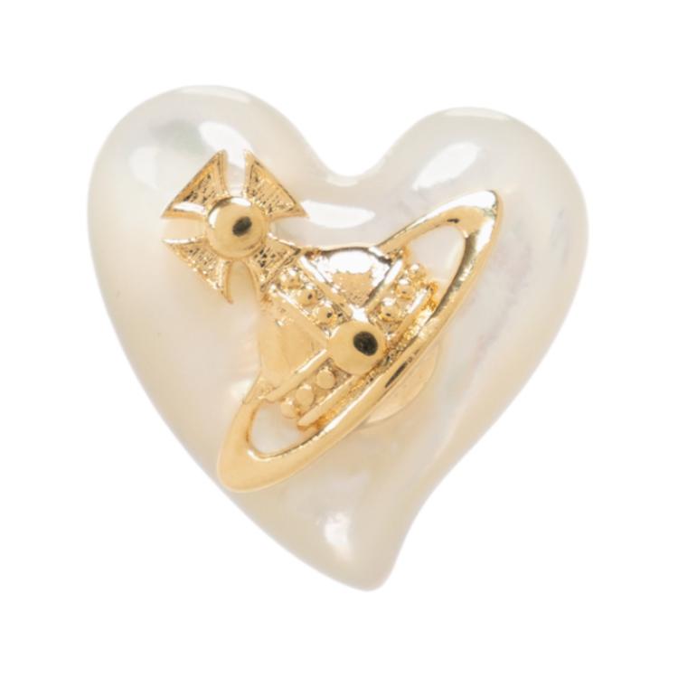(Women) Vivienne Westwood Asymmetric Heart Design Brass Earrings Gold  Jewelry 6201034302R273IM 圖 4