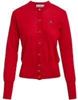 (Women) Vivienne Westwood Bea Cardigan Red Button-Up Knit Sweater 1803002PY001ARED (Women) Vivienne Westwood Bea Cardigan Red Button-Up Knit Sweater 1803002PY001ARED