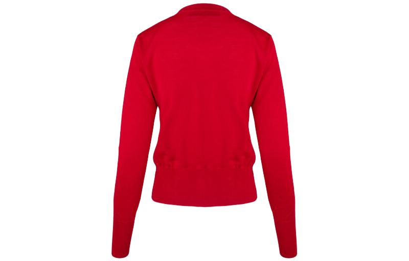 Lookbook (W) Vivienne Westwood Bea Cardigan Rajut Sweater Merah dengan Kancing Depan 1803002PY001ARED