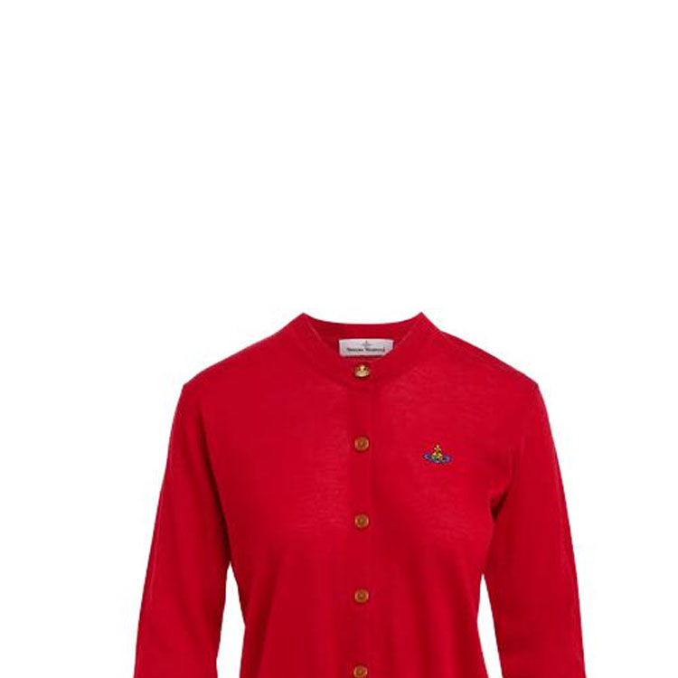 Details for (W) Vivienne Westwood Bea Cardigan Rajut Sweater Merah dengan Kancing Depan 1803002PY001ARED
