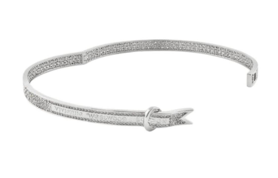 (Women) Vivienne Westwood Bobby Pave Crystal Necklace Silver for Women. 6303002Z02P102