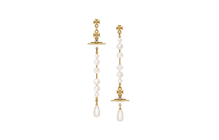 (Women) Vivienne Westwood Broken Pearl Earrings Gold  Iconic Design 62030002R118R118 圖 2