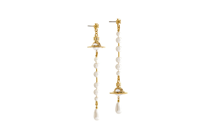 (Women) Vivienne Westwood Broken Pearl Earrings Gold  Iconic Design 62030002R118R118 圖 3