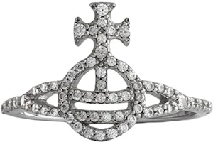 Order (Women) Vivienne Westwood Calliope Saturn Full Crystal 925 Silver Ring Silver 6404001901P102P102