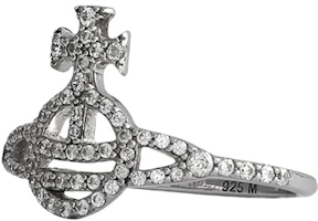 Lookbook (Women) Vivienne Westwood Calliope Saturn Full Crystal 925 Silver Ring Silver 6404001901P102P102
