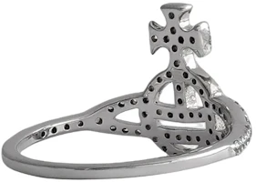 Shop (Women) Vivienne Westwood Calliope Saturn Full Crystal 925 Silver Ring Silver 6404001901P102P102