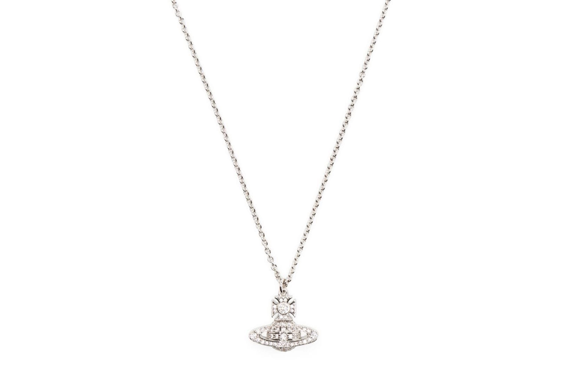(Women) Vivienne Westwood Carmela Embossed Pendant Brass Alloy Necklace Silver Ladies 630203BH-02P102 圖 2