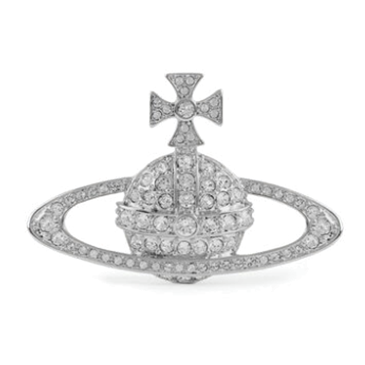 (Women) Vivienne Westwood Celestial Design Brooch Swarovski Crystal Silver for Women. 8050889135081
