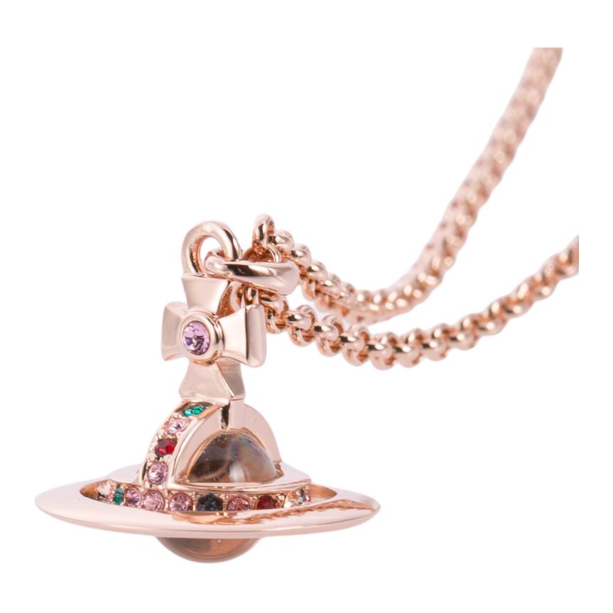 (Women) Vivienne Westwood Classic Logo Pendant Brass Necklace for Women 63020098-02G315