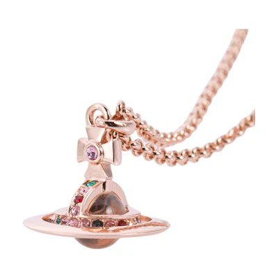 (Women) Vivienne Westwood Classic Logo Pendant Brass Necklace for Women 63020098-02G315