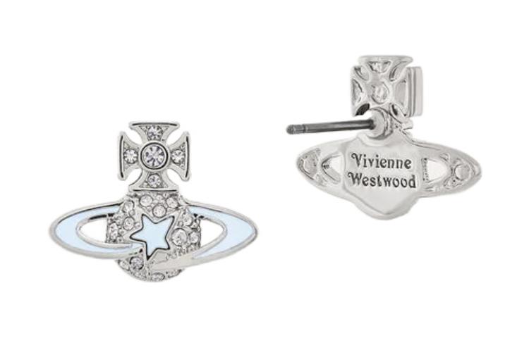 (Women) Vivienne Westwood Darlene Crystal Butterfly Back Brass Earrings Silver Women. 6201034902P410P410 圖 3
