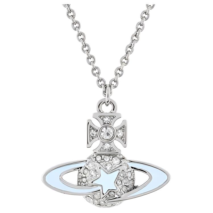 (Women) Vivienne Westwood Darlene Pendant Blue Star Enamel Brass Necklace for Women. 630203C8-02P410-CN