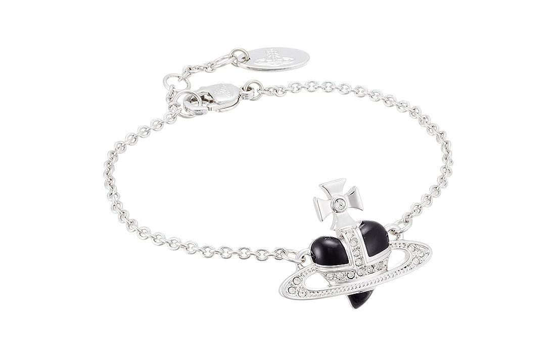 (Women) Vivienne Westwood Diamante Heart Shaped Bracelet Silver  Jewelry. 6102009002W380