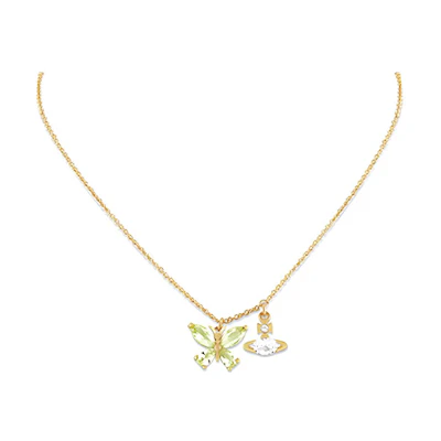 (Women) Vivienne Westwood Elianne Butterfly Pendant Necklace for Women - Gold. 630203E702R750