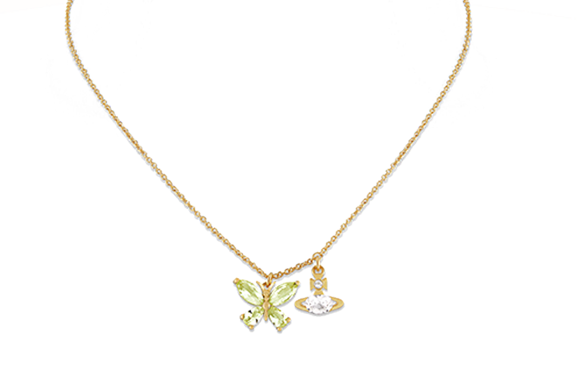 (Women) Vivienne Westwood Elianne Butterfly Pendant Necklace for Women - Gold. 630203E702R750 圖 2