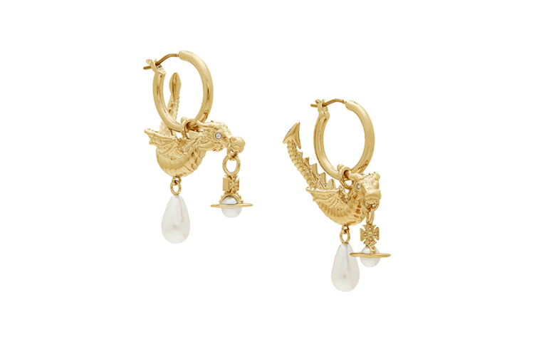 (Women) Vivienne Westwood Embellished Brass Pearl Earrings  Gold. 14969078 圖 4
