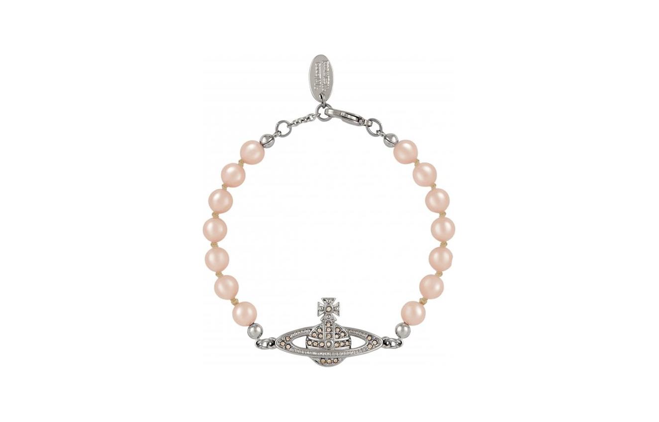 (Women) Vivienne Westwood Embossed Design Silver Brass Pearl Bracelet for Women. 61030001-02P445 圖 2