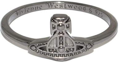 (Women) Vivienne Westwood Engraved Letters Metal Ring Silver 6404004901S001SM (Women) Vivienne Westwood Engraved Letters Metal Ring Silver 6404004901S001SM