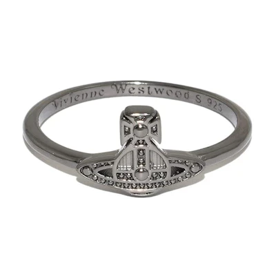 (Women) Vivienne Westwood Engraved Letters Metal Ring Silver 6404004901S001SM