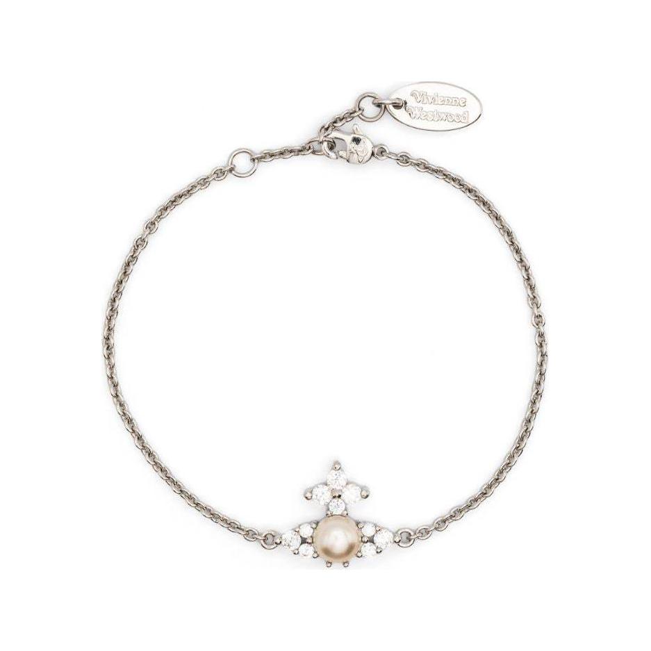 (Women) Vivienne Westwood Feodora Logo Brass Bracelet  Silver. 6102023D