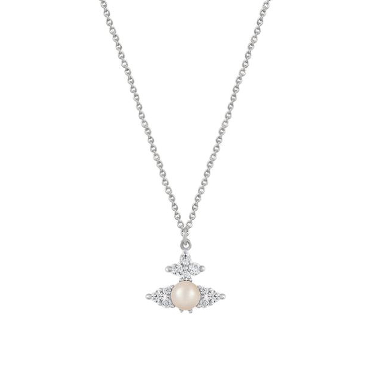 (Women) Vivienne Westwood Feodora Saturn Pearl Silver Necklace Pendant for Women. 630203EP-02P373 圖 2