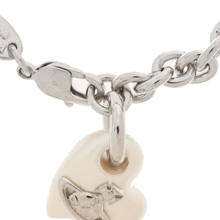 Lookbook (W) 薇薇安·魏斯伍德 Florentia 土星心吊墜手鏈 銀色/白色 6102023K02P103