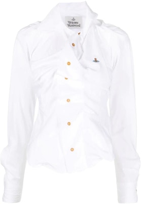 (W) 비비안 웨스트우드 FW22 화이트 긴팔 주름 칼라 자외선 차단 셔츠 1501000CW009QA401 Order (W) 비비안 웨스트우드 FW22 화이트 긴팔 주름 칼라 자외선 차단 셔츠 1501000CW009QA401