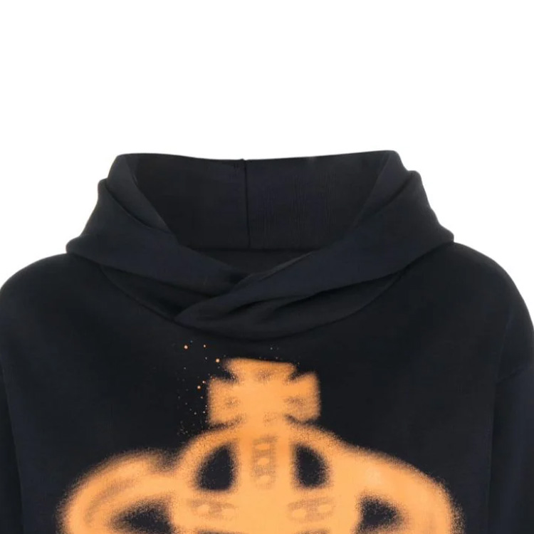 Details for (W) Sudadera con Capucha Vivienne Westwood FW23 Spray Saturn Azul Marino Mujer. 3I01000GJ0032K302