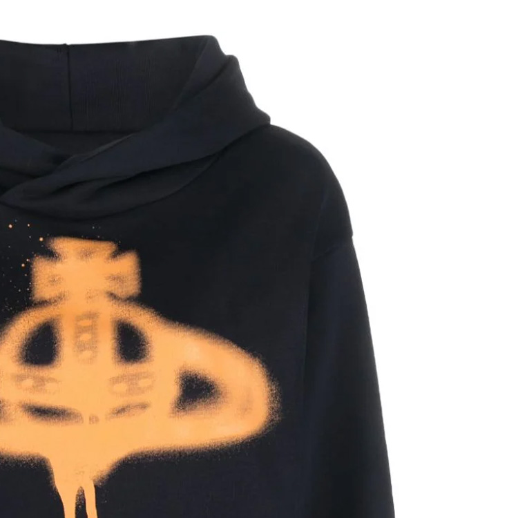 Cheap (W) Sudadera con Capucha Vivienne Westwood FW23 Spray Saturn Azul Marino Mujer. 3I01000GJ0032K302