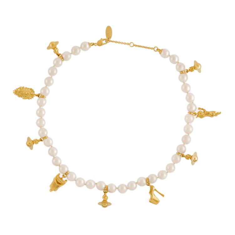 (Women) Vivienne Westwood Gold-Tone Brass Necklace with Glass Pearls for Women. 63010131-02R107 圖 2