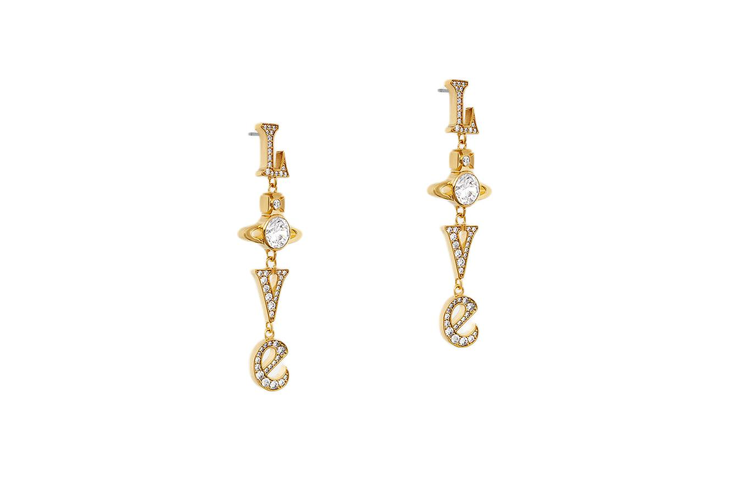 (Women) Vivienne Westwood Gold Drop-Shaped Crystal Brass Zirconia Earrings for Women. 6202015Q-02R102 圖 3