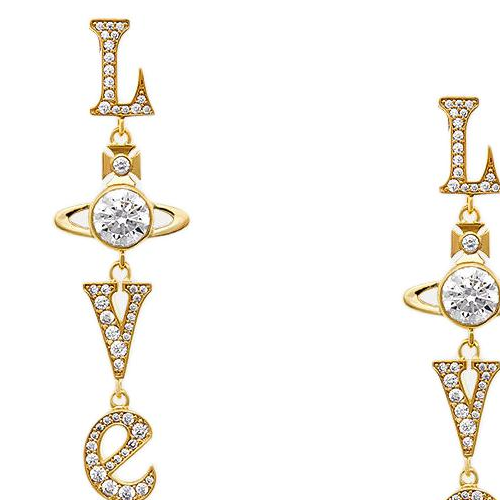 (Women) Vivienne Westwood Gold Drop-Shaped Crystal Brass Zirconia Earrings for Women. 6202015Q-02R102 圖 4
