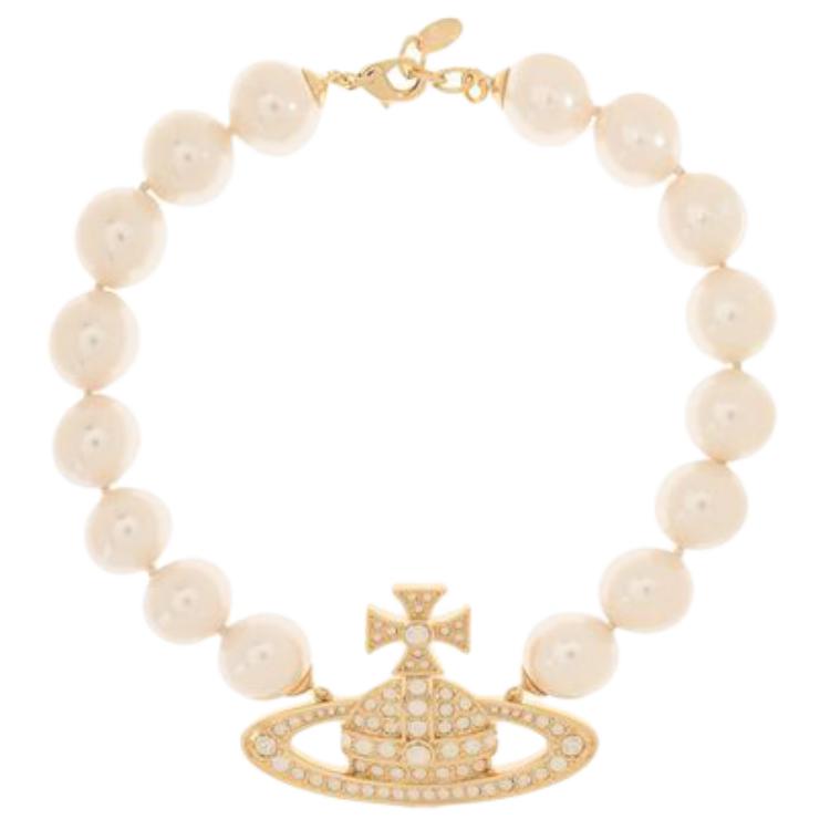 (Women) Vivienne Westwood Gold Pearl Crystal Necklace with Cutout Design for Women. 6301011002R597CNR597 圖 2